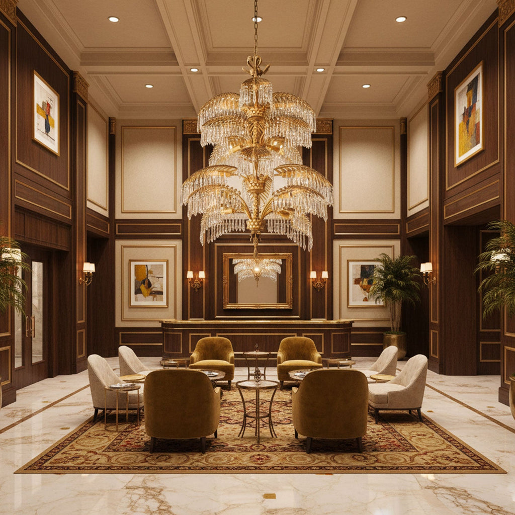 Palmera Brass Crystal Chandelier