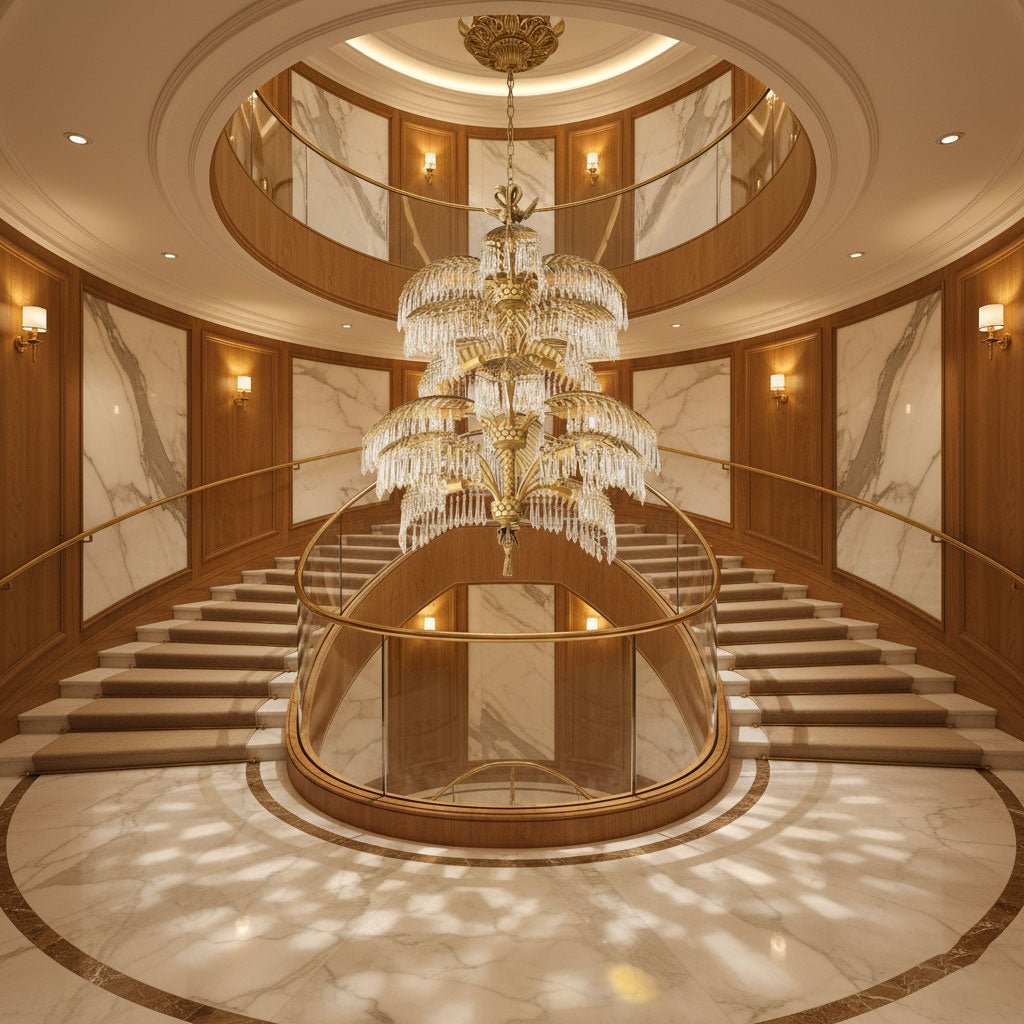 Palmera Brass Crystal Chandelier