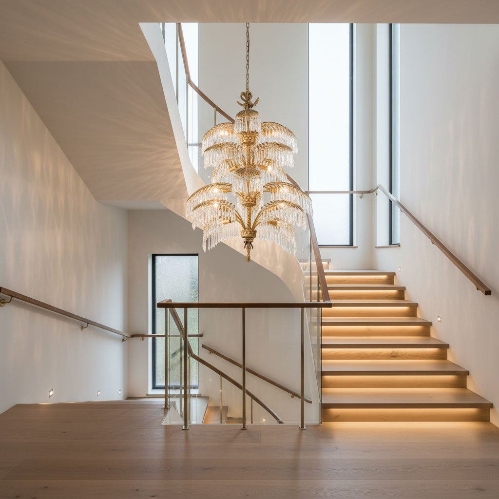 Palmera Brass Crystal Chandelier