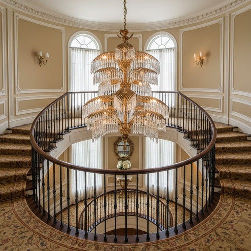 Palmera Brass Crystal Chandelier