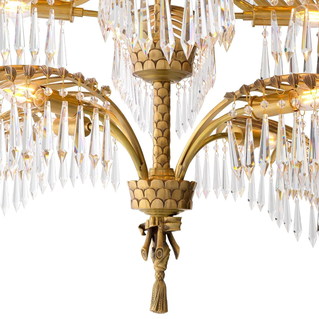Palmera Brass Crystal Chandelier
