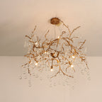 Palwa Branch Brass Crystal Chandelier by Bling Lighting Studio
