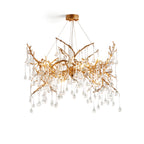 Palwa Branch Brass Crystal Chandelier by Bling Lighting Studio
