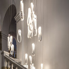 Pearlescent Filament Chandelier