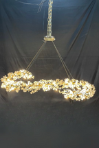 Elegant Brass Branch Chandelier Crystal Leaves Pendant Light For Living/ Bedroom Decor by Bling Lighting Studio
