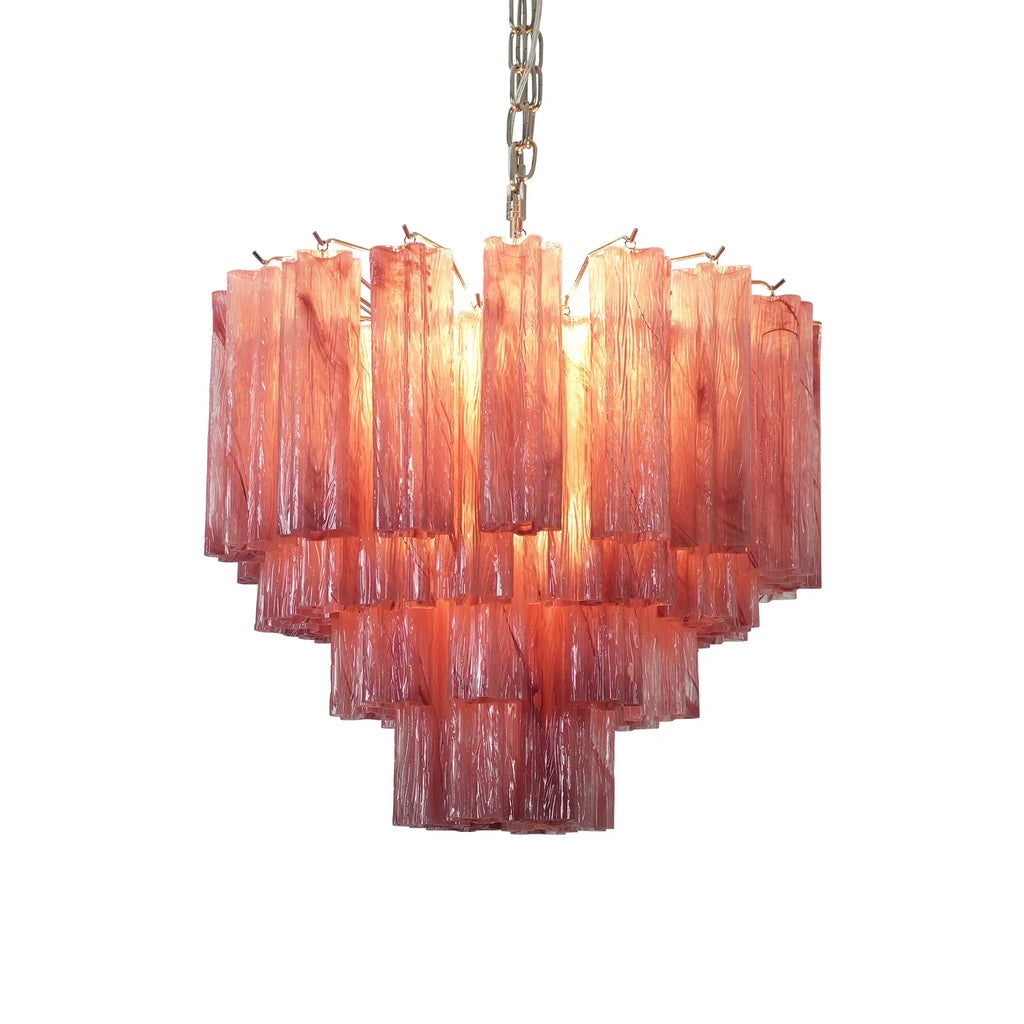 Star Shaped Tube Red Clouds Glass Chandelier by Bling Lighting Studio
