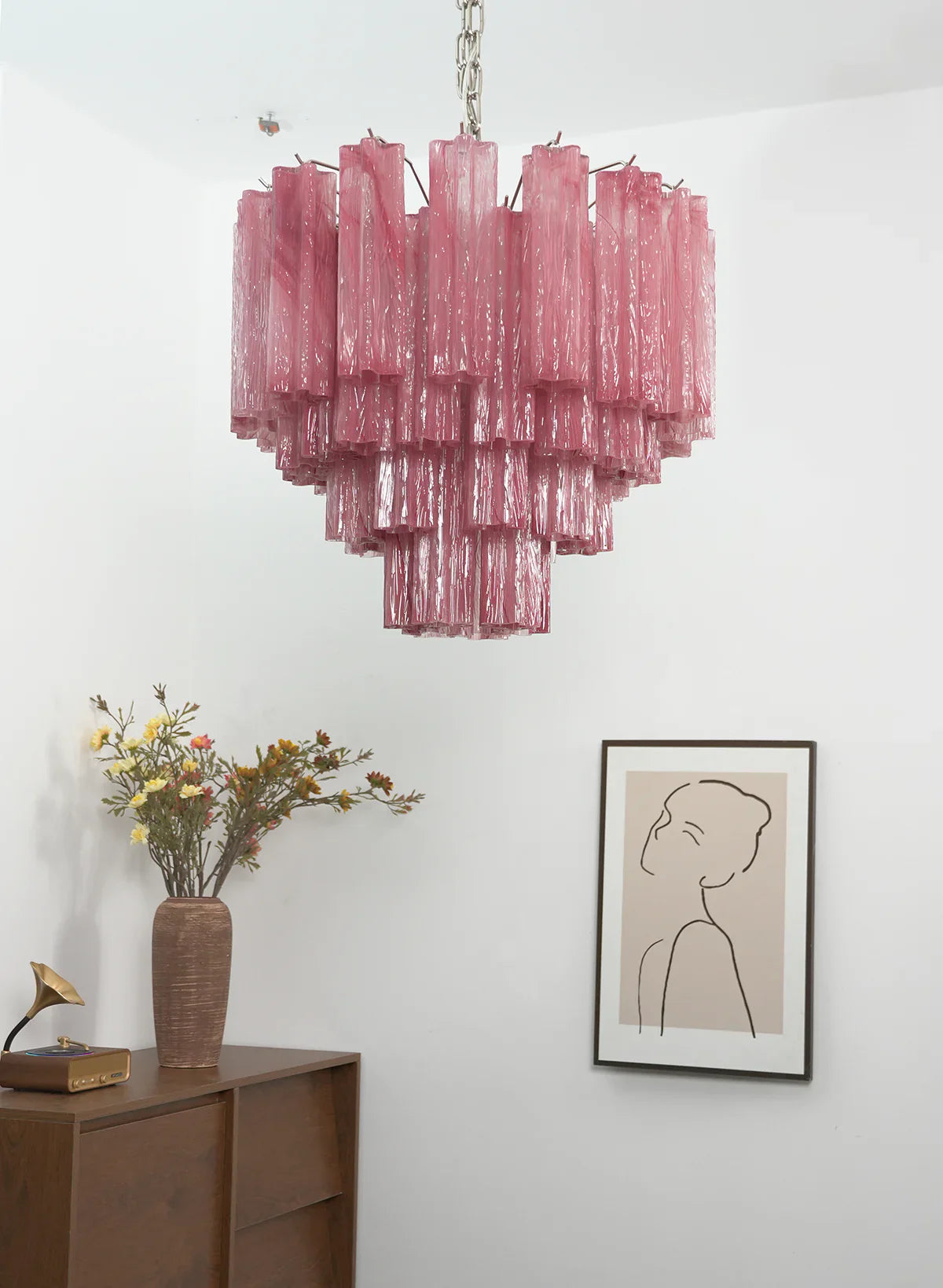 Star Shaped Tube Red Clouds Glass Chandelier product image
