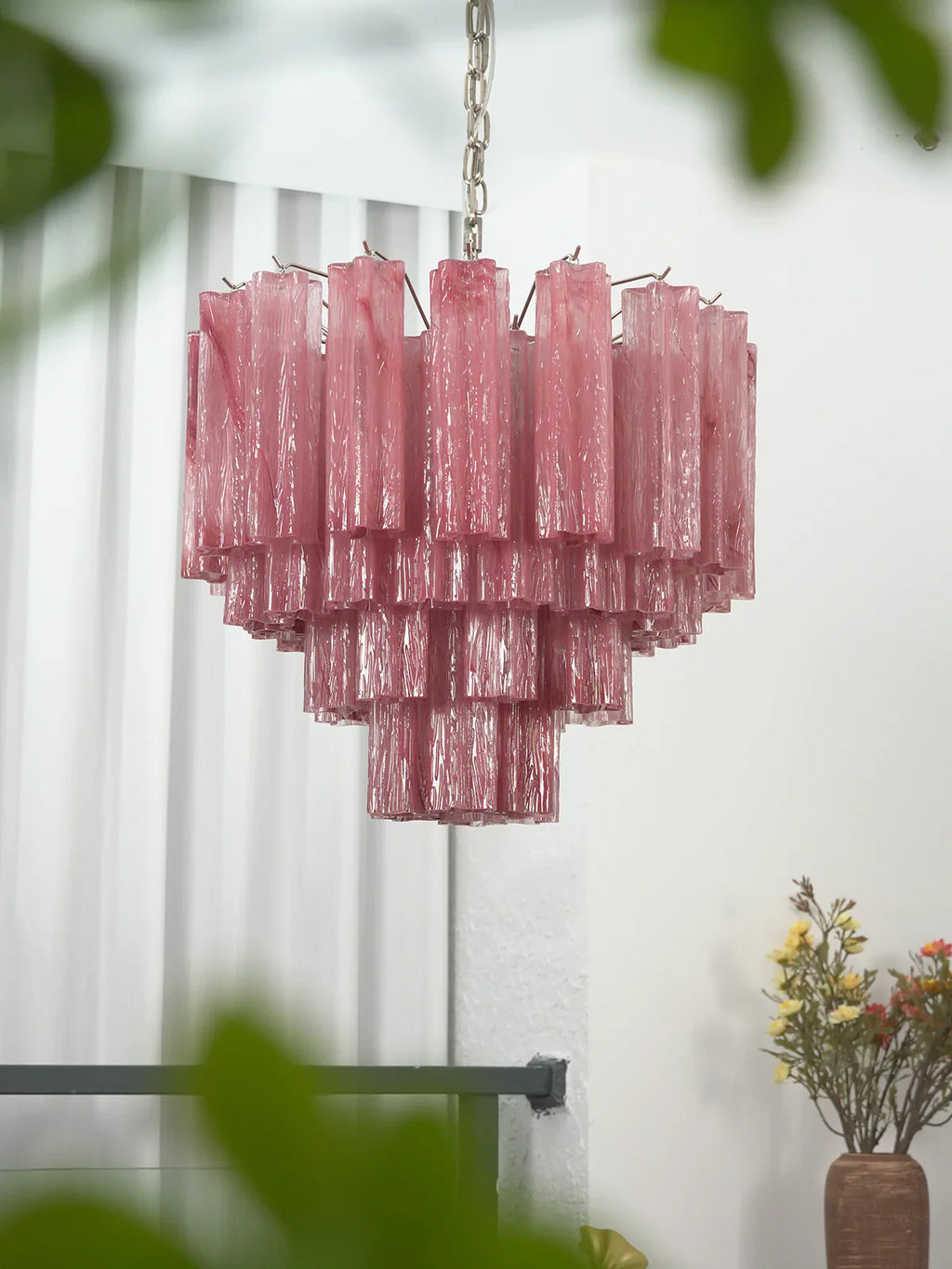 Star Shaped Tube Red Clouds Glass Chandelier product image