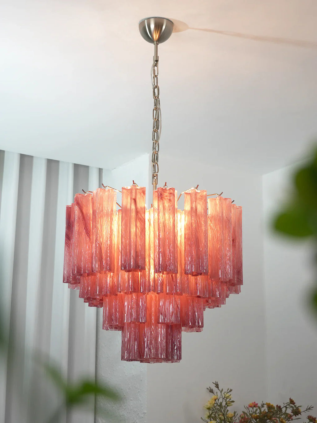 Star Shaped Tube Red Clouds Glass Chandelier product image