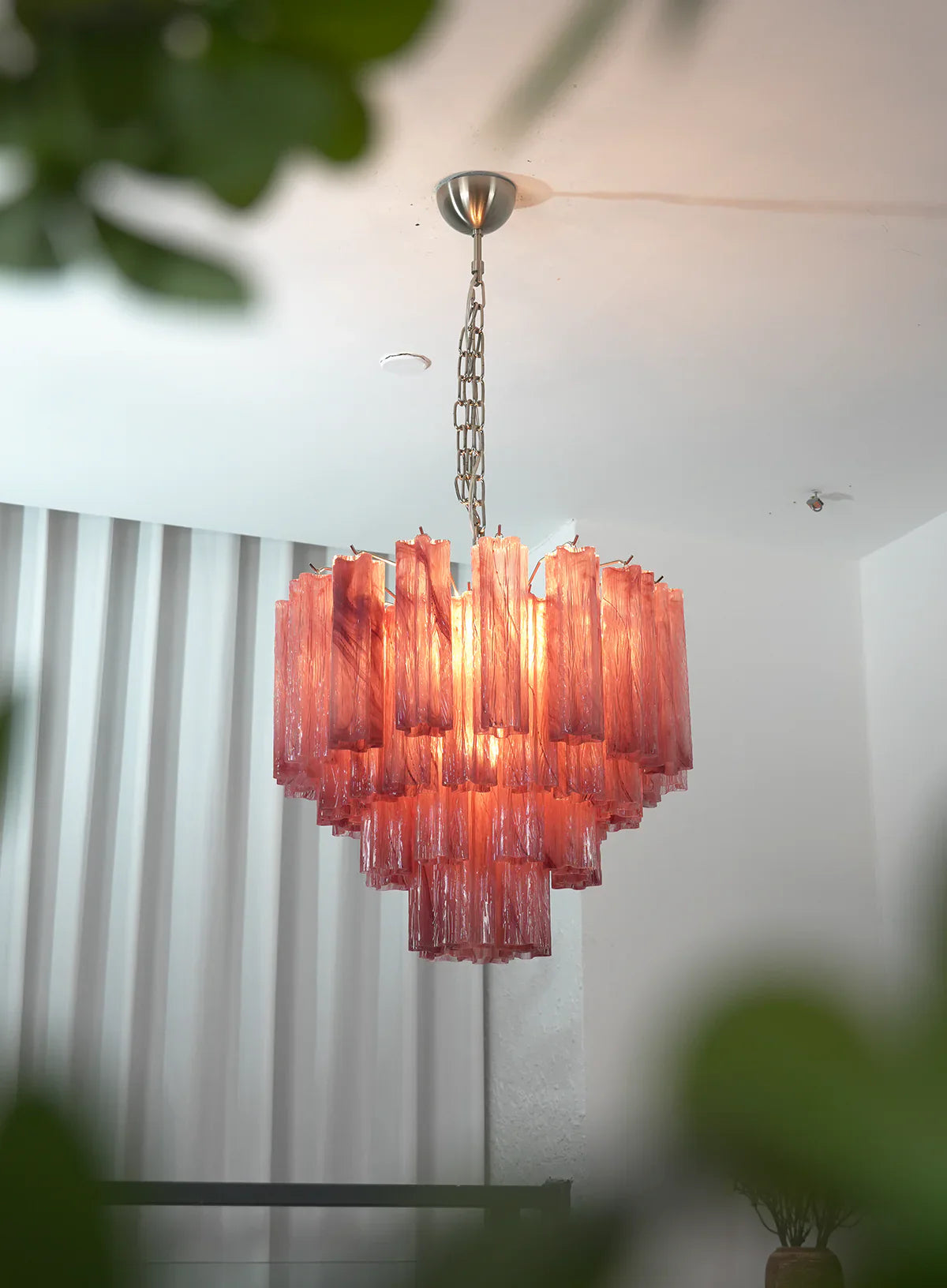 Star Shaped Tube Red Clouds Glass Chandelier additional product view