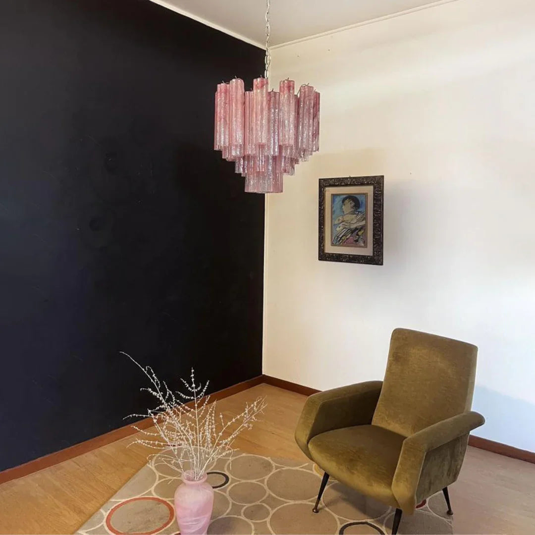 Star Shaped Tube Red Clouds Glass Chandelier product image