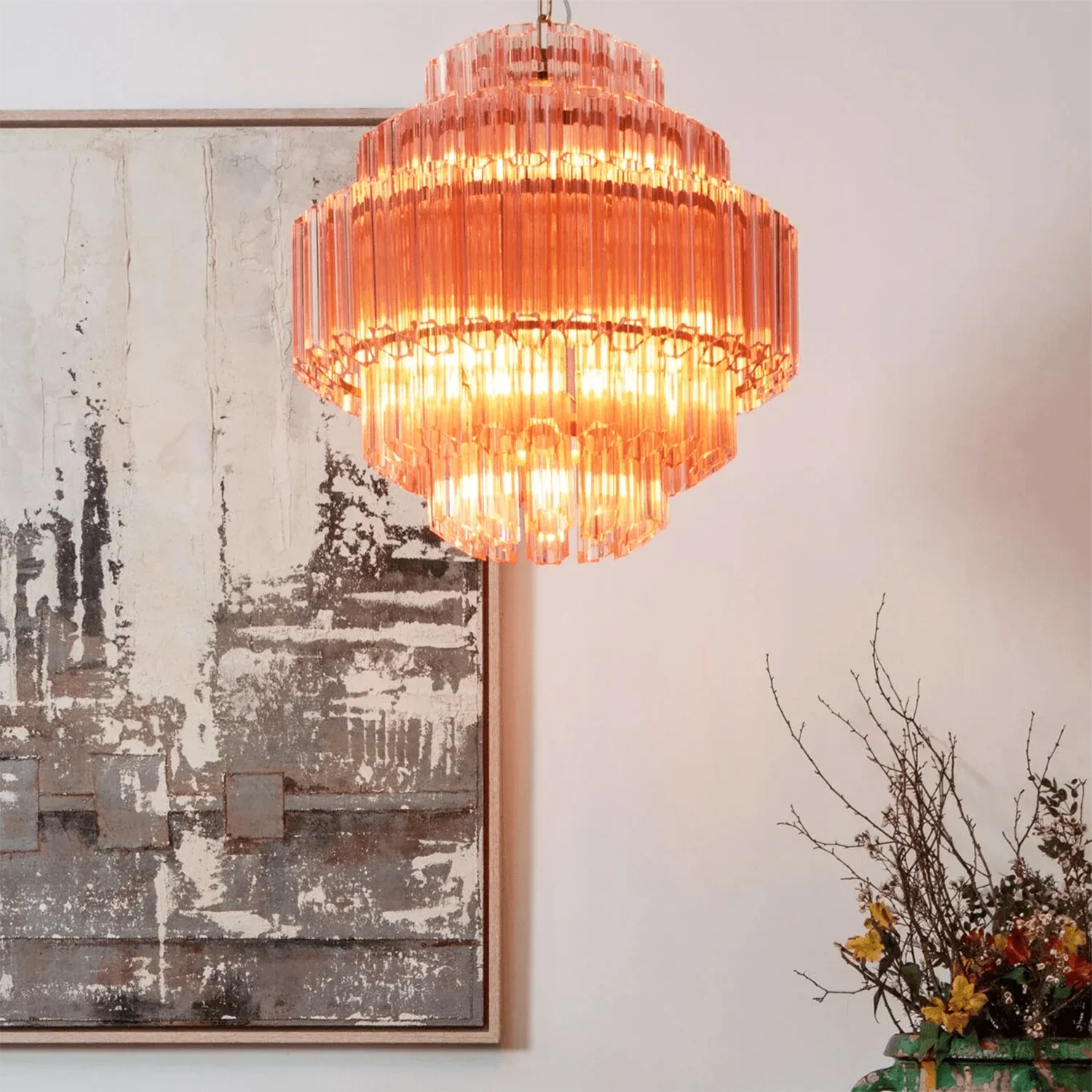 Pink Palermo Round Chandelier additional product view