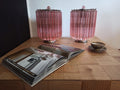 Murano Table Lamp | 24 Pink Prism Glass | Set of 2