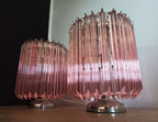 Murano Table Lamp | 24 Pink Prism Glass | Set of 2