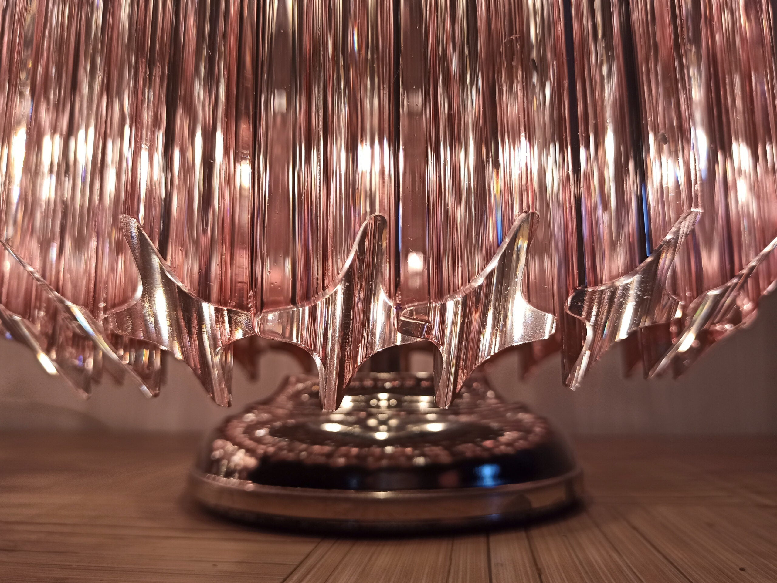 Murano Table Lamp | 24 Pink Prism Glass | Set of 2