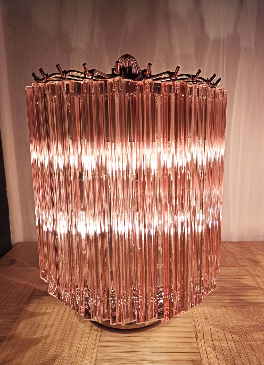 Murano Table Lamp | 24 Pink Prism Glass | Set of 2