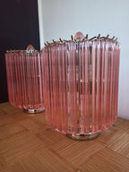 Murano Table Lamp | 24 Pink Prism Glass | Set of 2