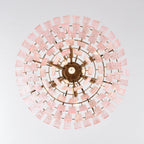 Pink Ridged Glass Rectangle Chandelier product image