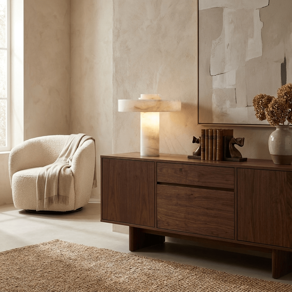 Plinth Alabaster Table Lamp