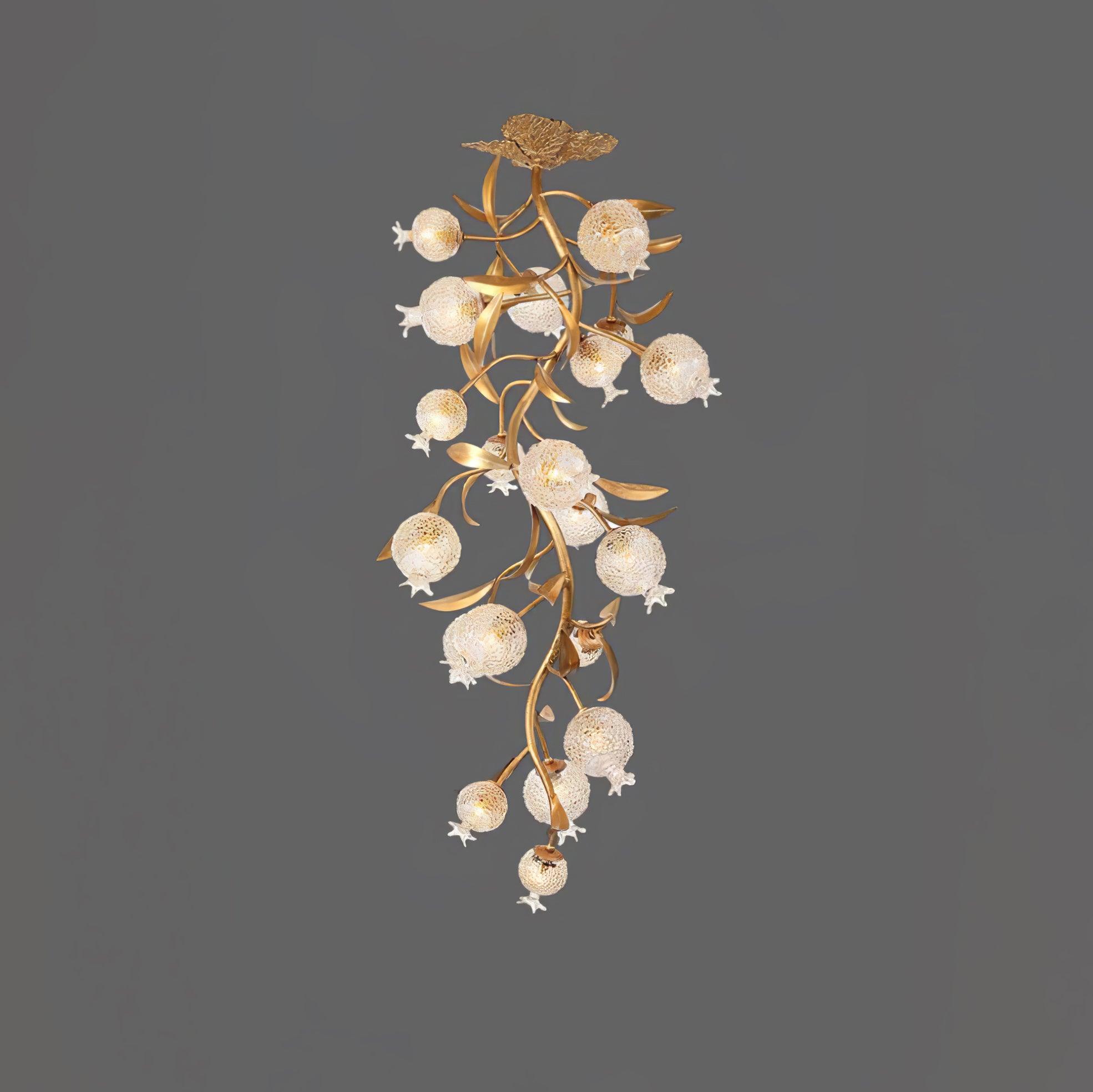 Pomegranate Brass Branch Chandelier by Bling Lighting Studio