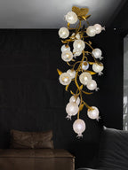 Pomegranate Brass Branch Chandelier by Bling Lighting Studio