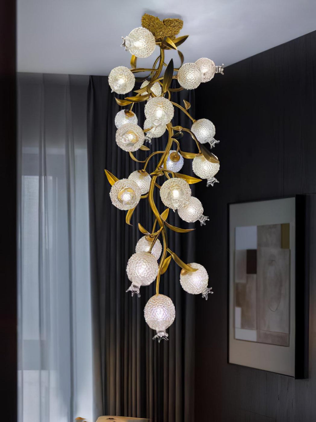 Pomegranate Brass Branch Chandelier by Bling Lighting Studio