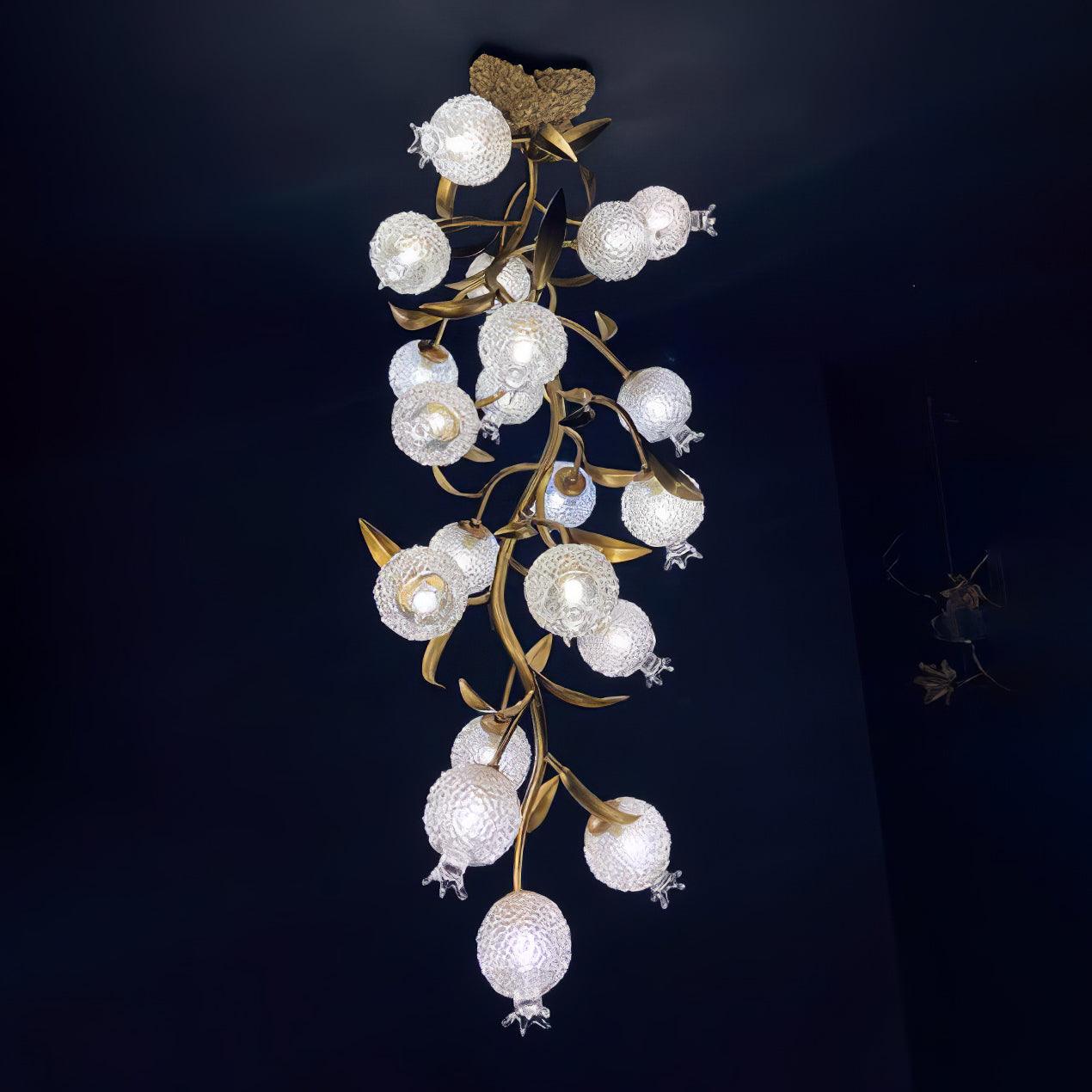 Pomegranate Brass Branch Chandelier by Bling Lighting Studio