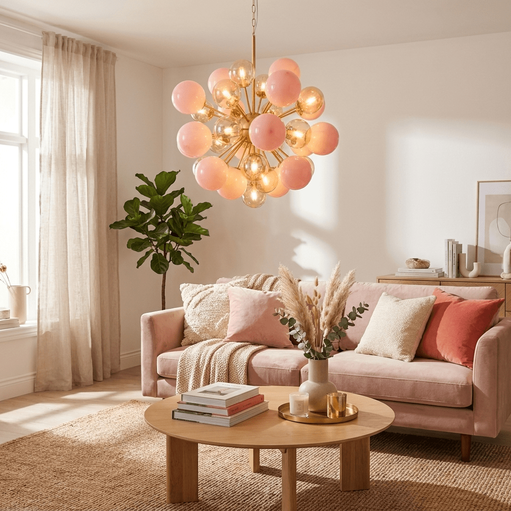 Pomelia Murano Glass Globe Sputnik Chandelier