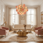 Pomelia Murano Glass Globe Sputnik Chandelier