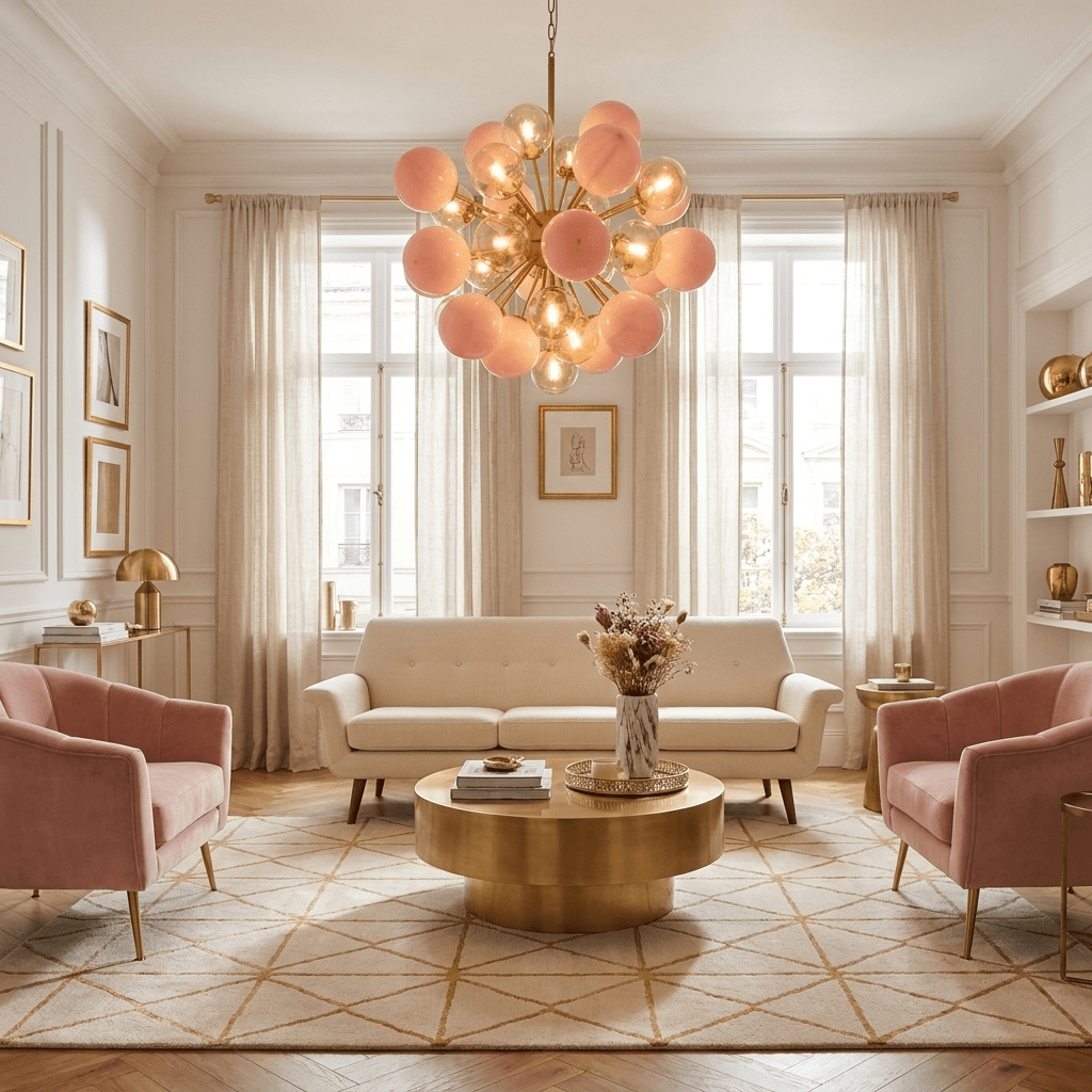 Pomelia Murano Glass Globe Sputnik Chandelier