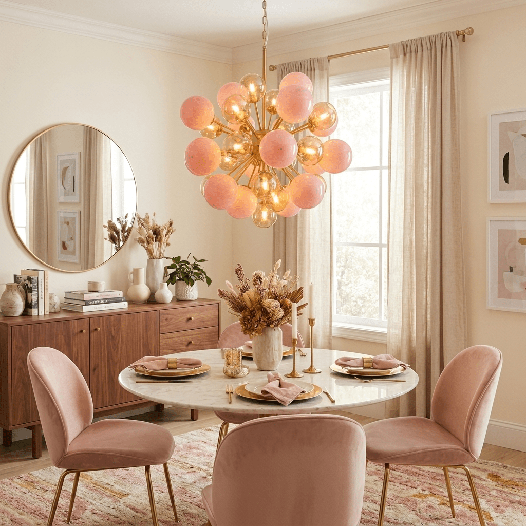 Pomelia Murano Glass Globe Sputnik Chandelier