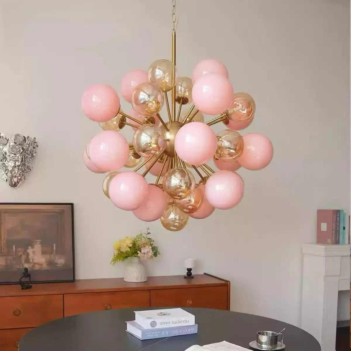 Pomelia Murano Glass Globe Sputnik Chandelier