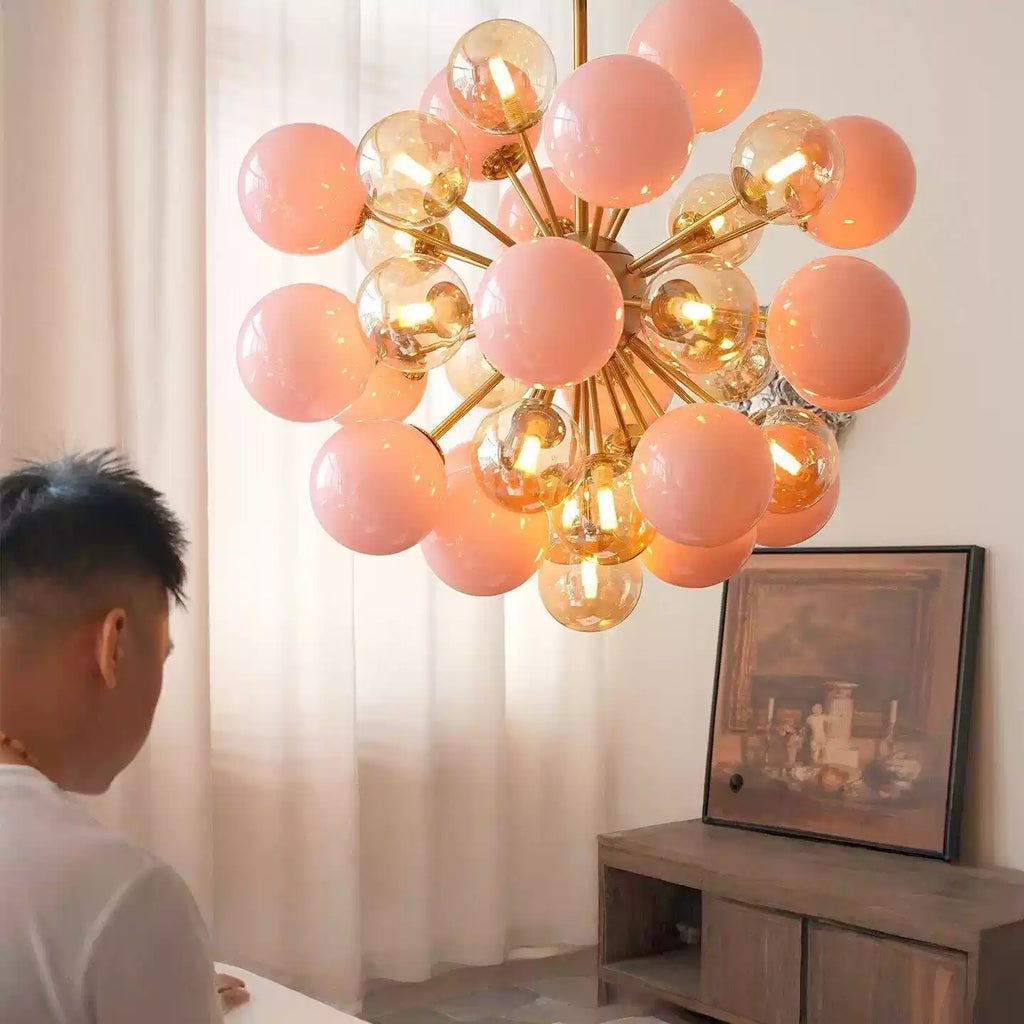 Pomelia Murano Glass Globe Sputnik Chandelier
