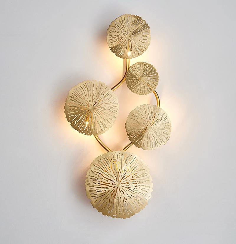Lotus Leaf Branch Wall Sconce by Bling Lighting Studio