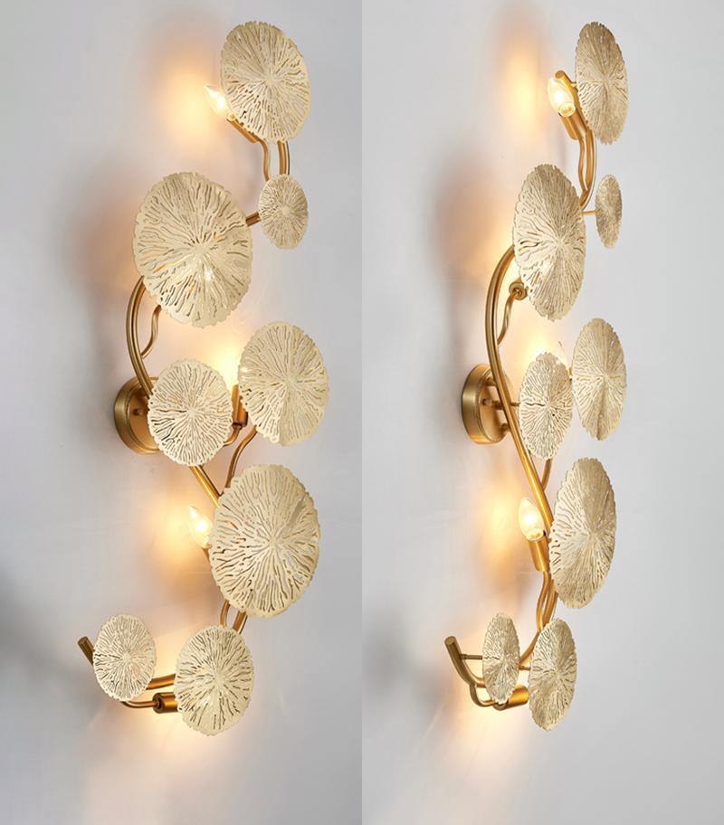 Lotus Leaf Branch Wall Sconce by Bling Lighting Studio