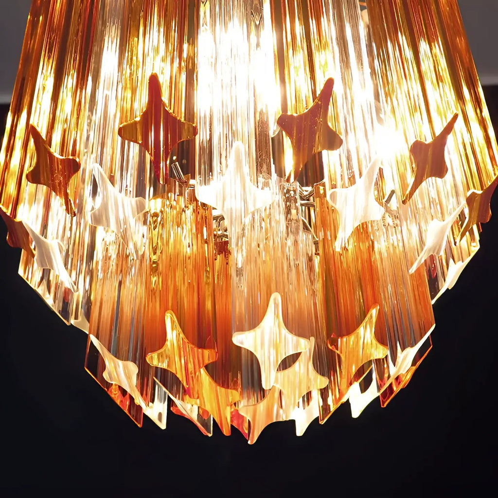 Quadriedri Murano Prisms Amber Transparent Chandelier product image