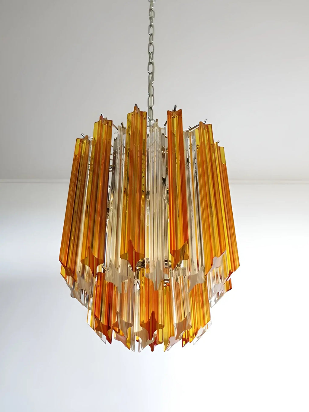 Quadriedri Murano Prisms Amber Transparent Chandelier product image