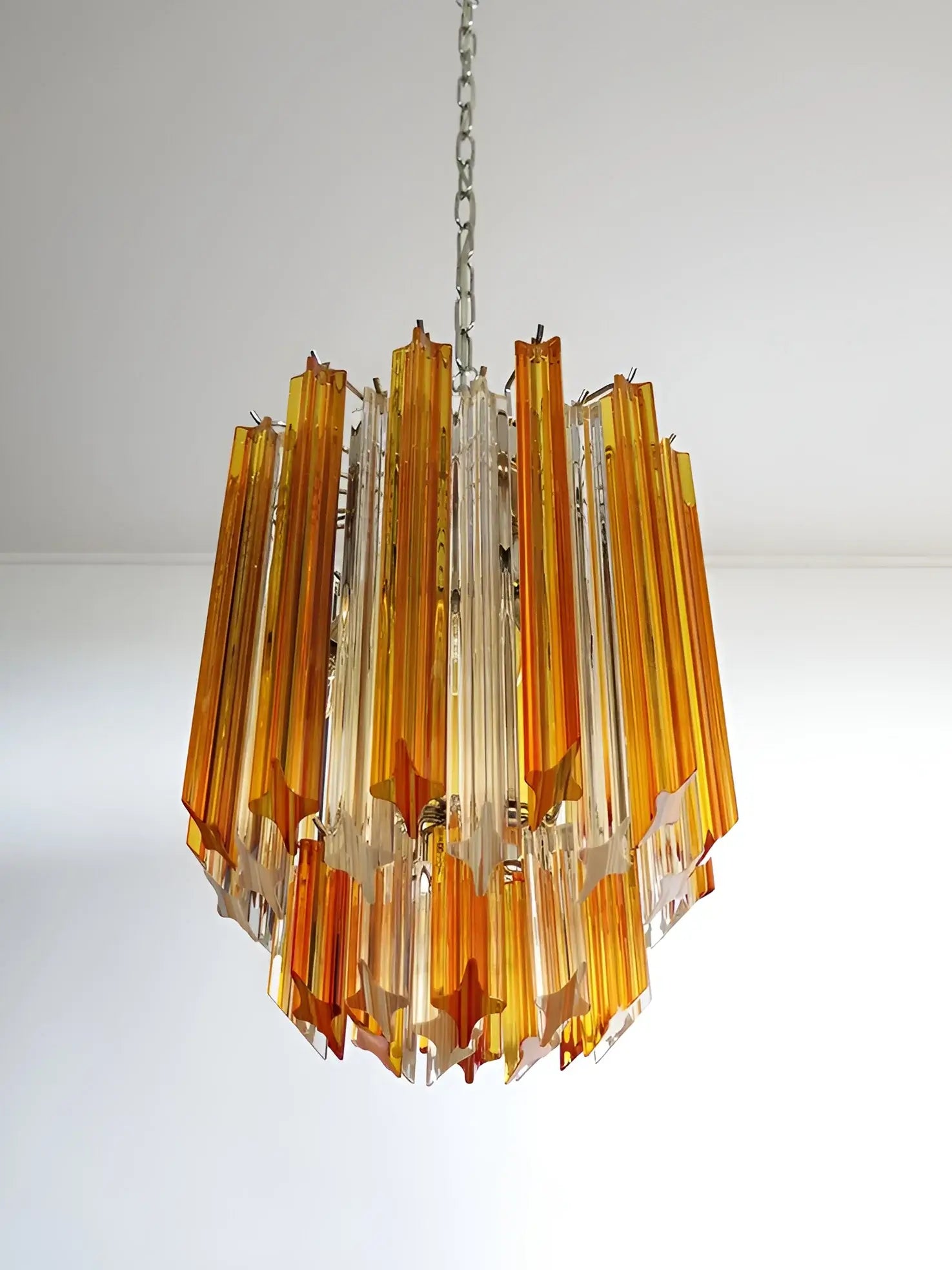 Quadriedri Murano Prisms Amber Transparent Chandelier product image