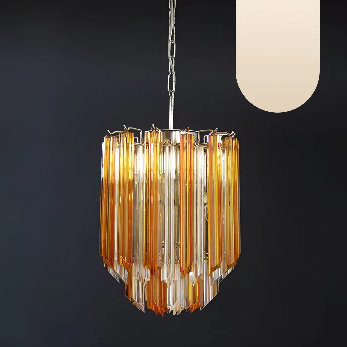 Quadriedri Murano Prisms Amber Transparent Chandelier product image