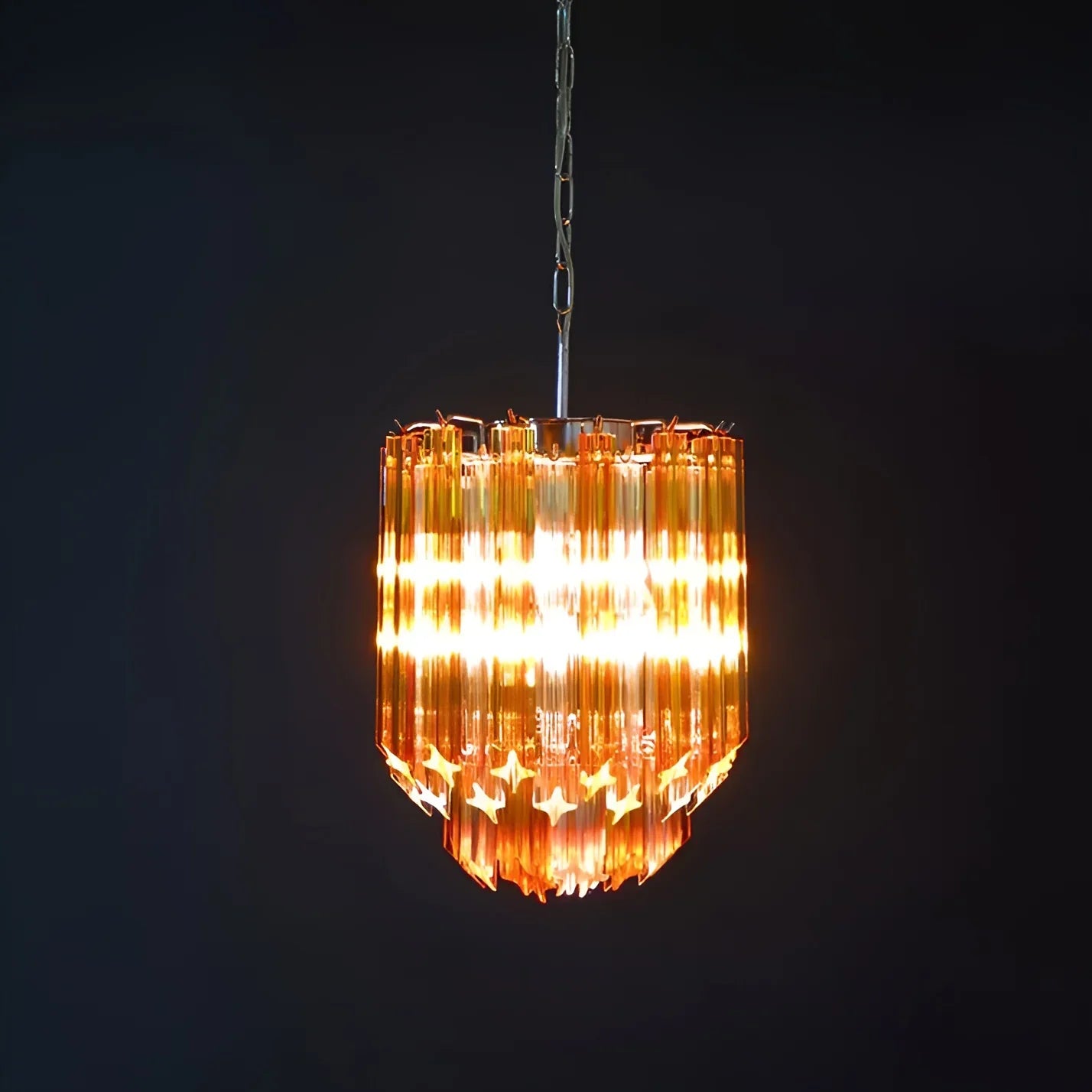 Quadriedri Murano Prisms Amber Transparent Chandelier product image