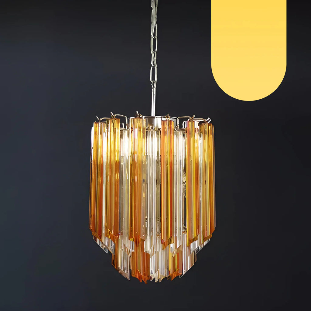 Quadriedri Murano Prisms Amber Transparent Chandelier product image