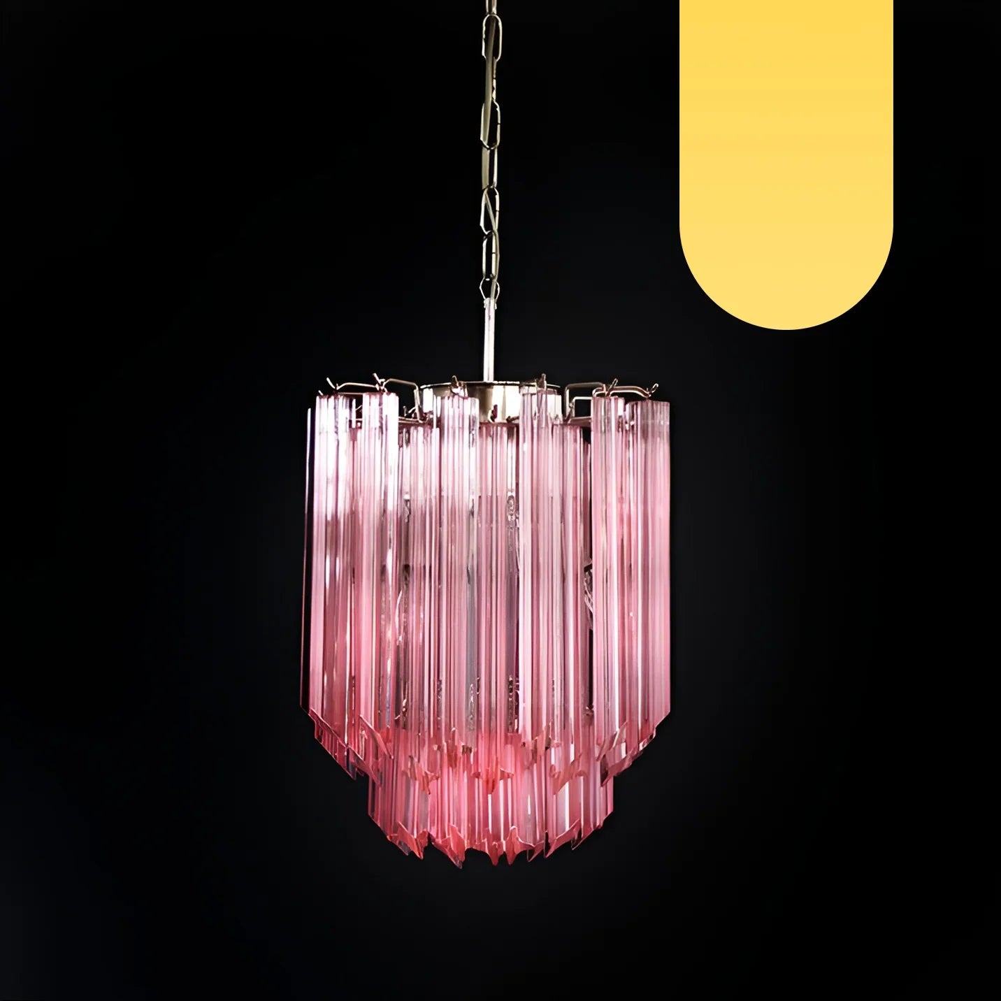 Quadriedri Murano Prisms Pink Chandelier product image