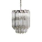 Quadriedri Murano Prisms Transparant Chandelier by Bling Lighting Studio
