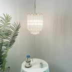 Quadriedri Murano Prisms Transparant Chandelier detail view