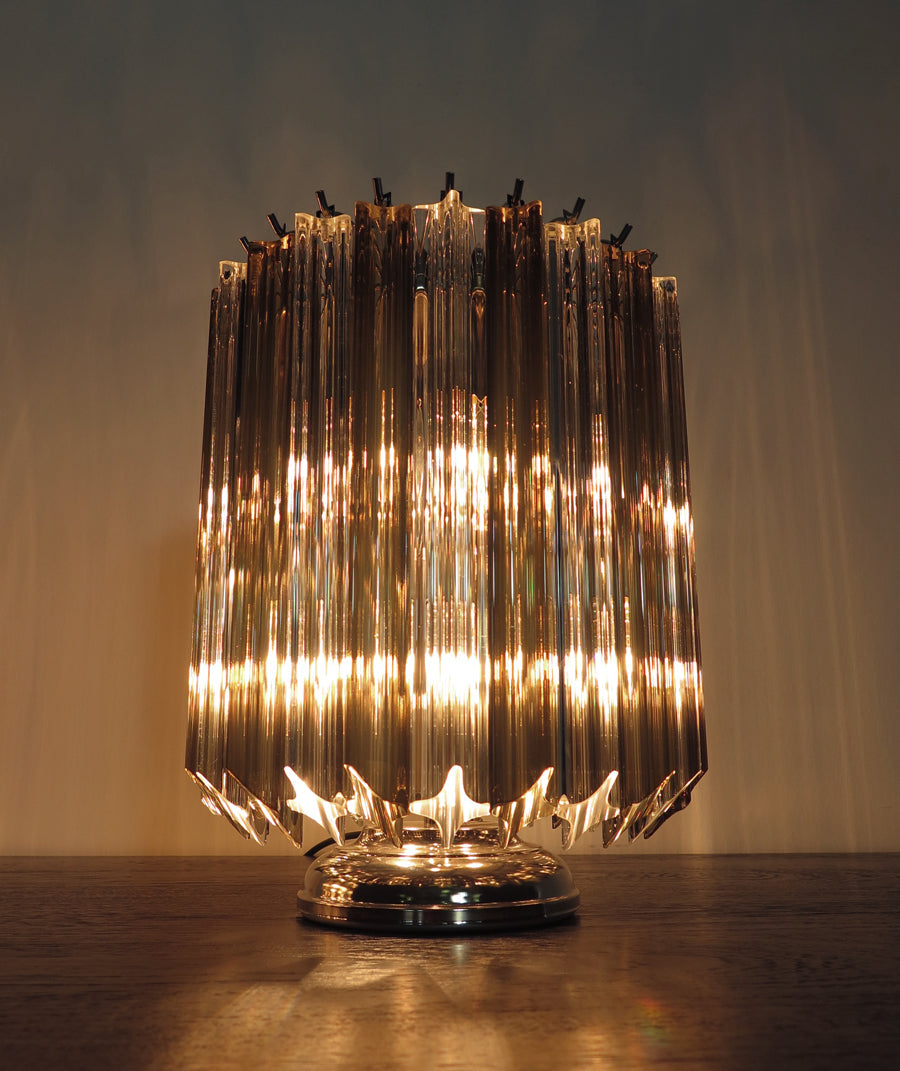 Murano Table Lamp | 24 Clear Smoked Prism Glass | Set of 2