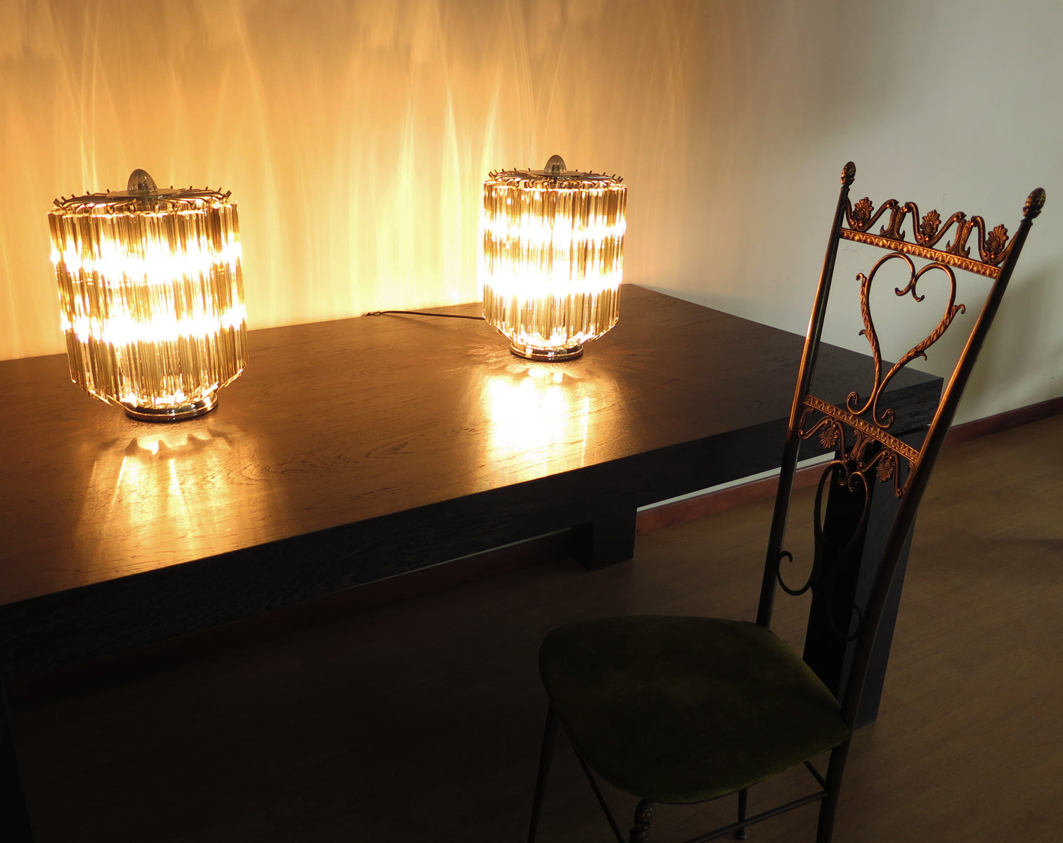 Murano Table Lamp | 24 Clear Smoked Prism Glass | Set of 2