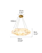 LED Hexagon Marble Pendant Lamp | Double/Triple Ring Design