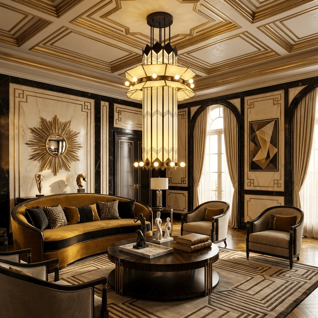 Rayonne Art Deco Chandelier
