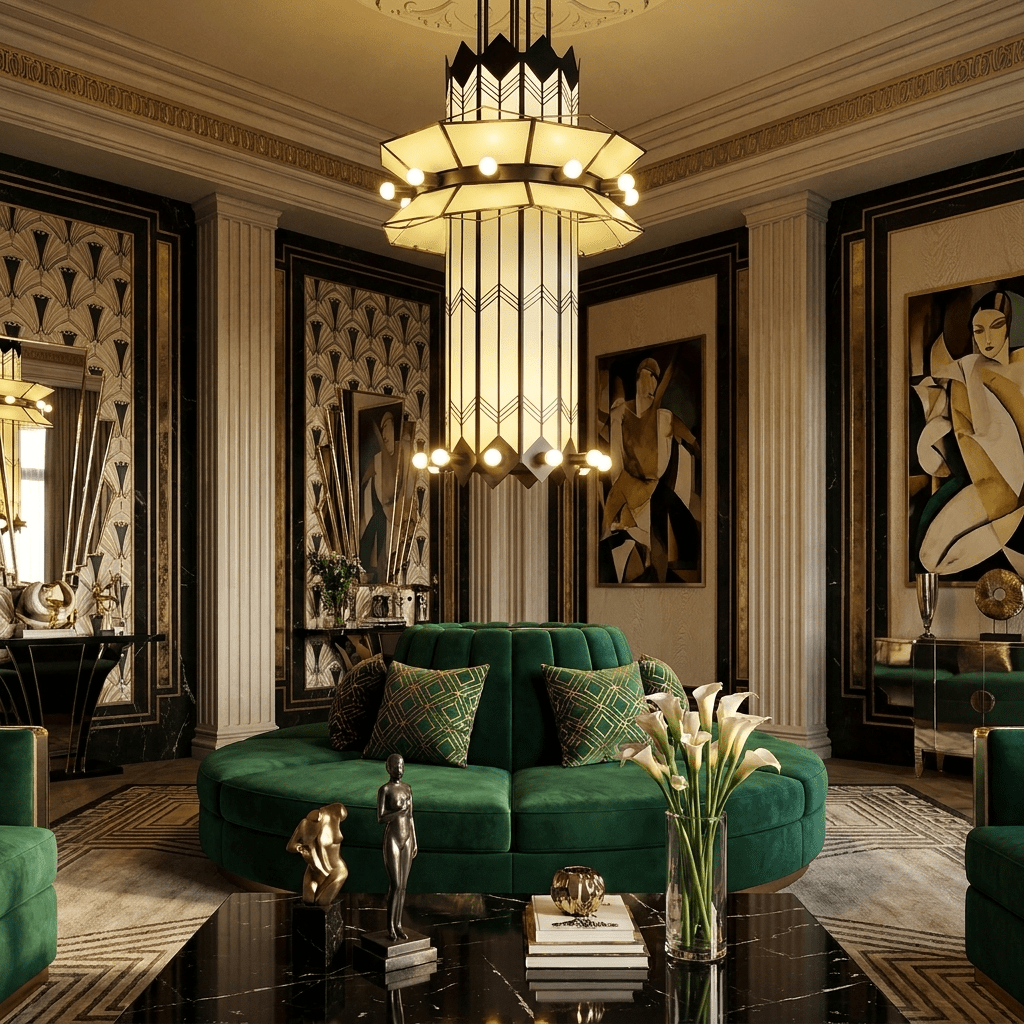 Rayonne Art Deco Chandelier