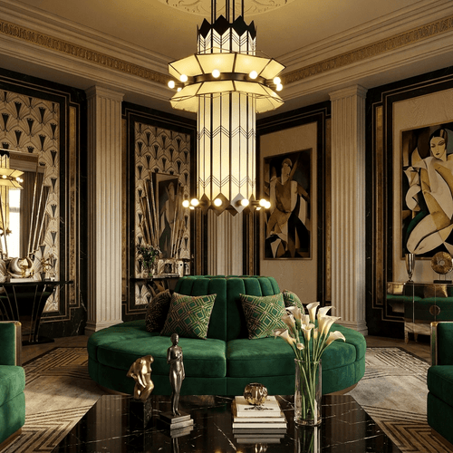 Rayonne Art Deco Chandelier